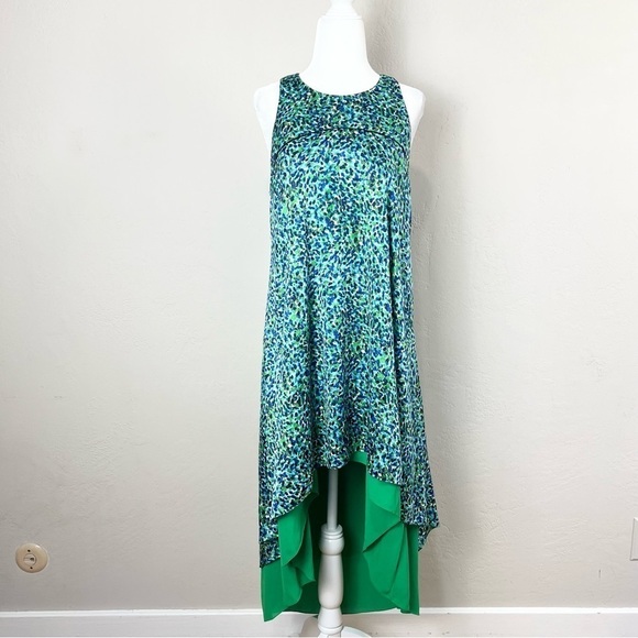 Sachin + Babi‎ Green Speckled Sleeveless High Low Midi Dress Women's Size 6 - Picture 1 of 9